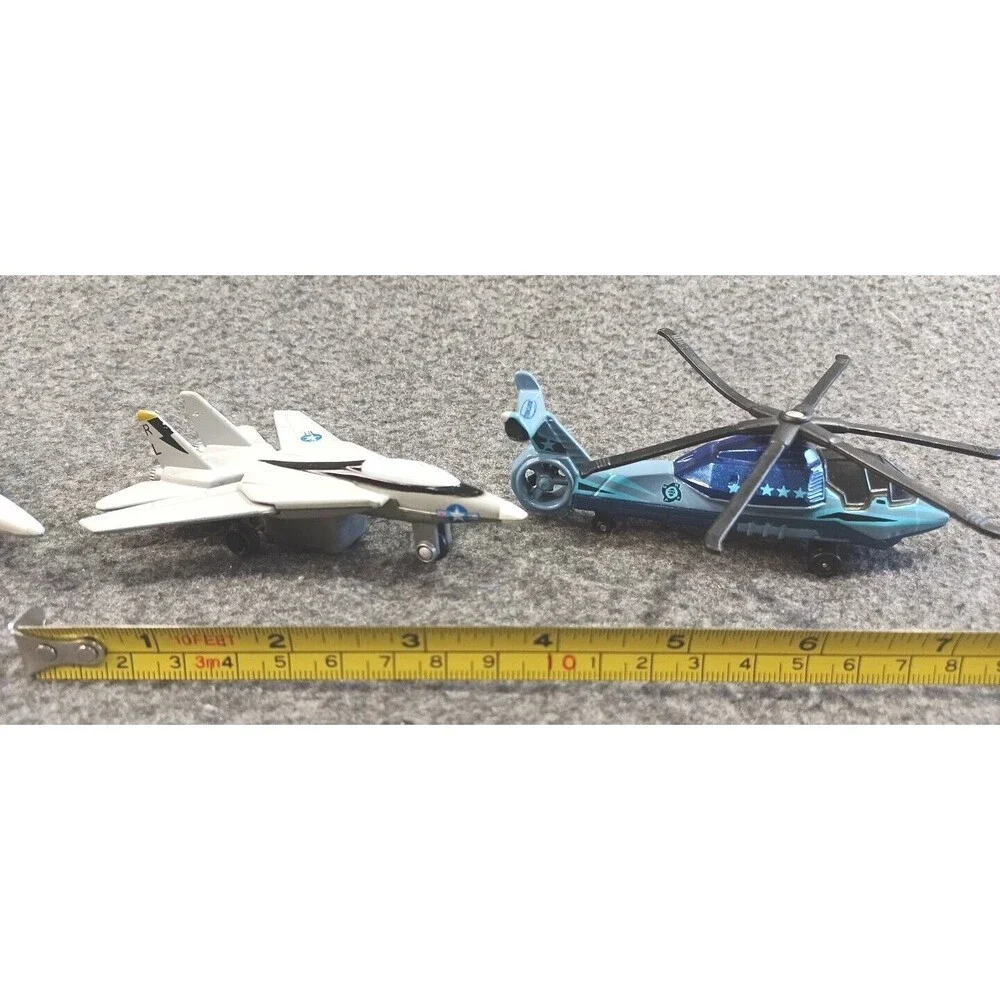 Die Cast Transport Plane, 2 Fighters & Military Helicopter Lot of 4 Mattel